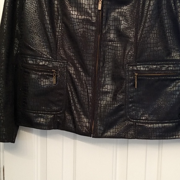 Croc Embossed Moto Jacket - Picture 4 of 14